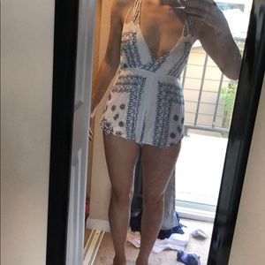 White and blue romper